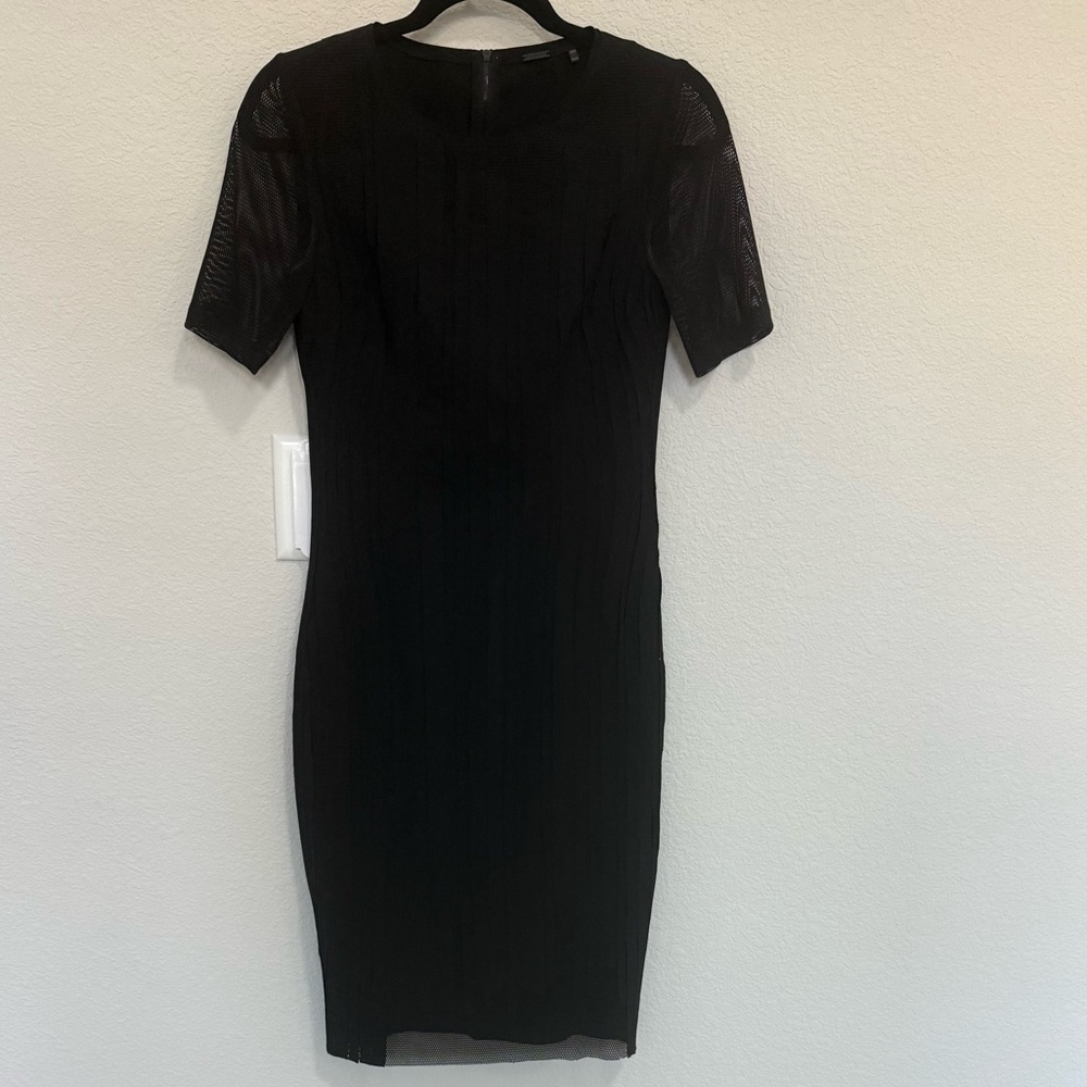 Elie Tahari Marianna Black Mesh Bodycon Midi Cocktail Dress Size 4 - Picture 3 of 12